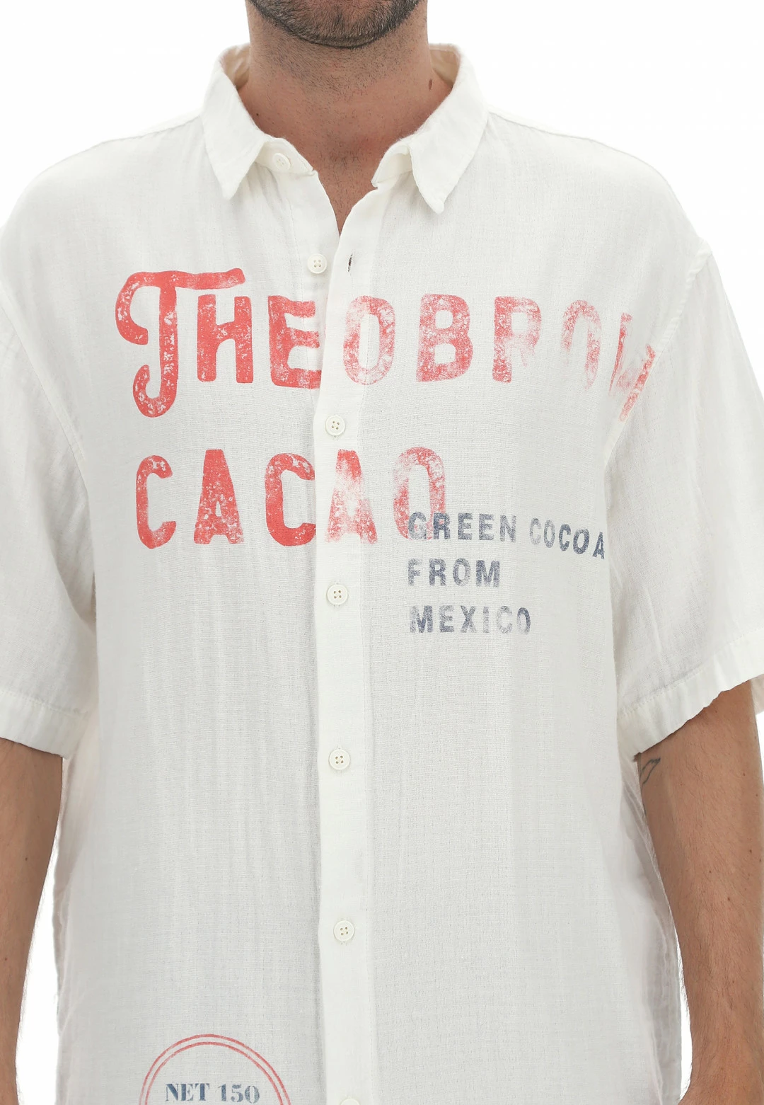 Camicia Maxi Catch Uomo Effetto Lino Con Scritte Sfumate Fronte E Retro 6 Camicia Maxi Catch Uomo Effetto Lino Con Scritte Sfumate Fronte E Retro - immagine 4