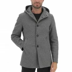8.9 OTTOPUNTONOVE Cappotto Con Cappuccio 8.9 Uomo In Microfantasia Rigata