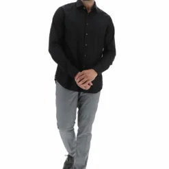 Camicia Michael Kors Uomo Tinta Unita Slim Fit Con Logo Ricamato Tono Su Tono -Lacoste shop 8486cd86df7af4daaa734ae4e2af9120