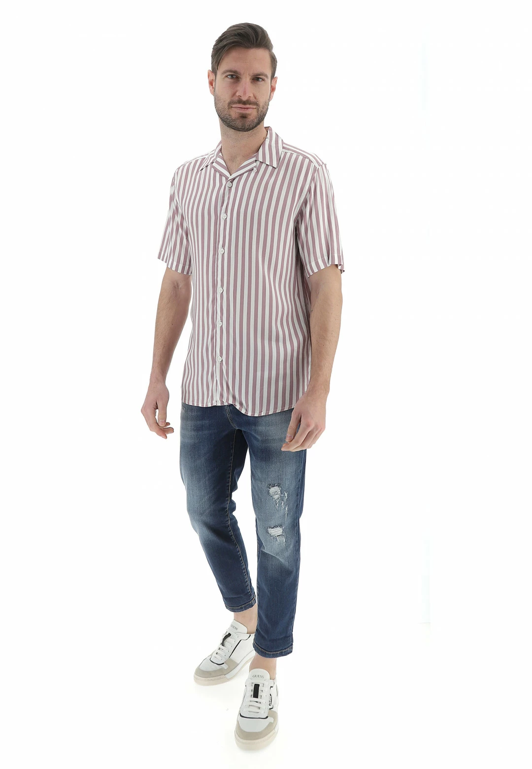 ONLY E SONS Camicia Manica Corta Bowling A Righe Only & Sons 6 ONLY E SONS Camicia Manica Corta Bowling A Righe Only & Sons - immagine 4
