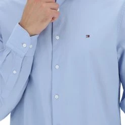 Camicia Uomo Tommy Hilfiger Slim Fit Con Logo Piccolo Ricamato -Lacoste shop 85634686b998e76dd284ad35f58492d2