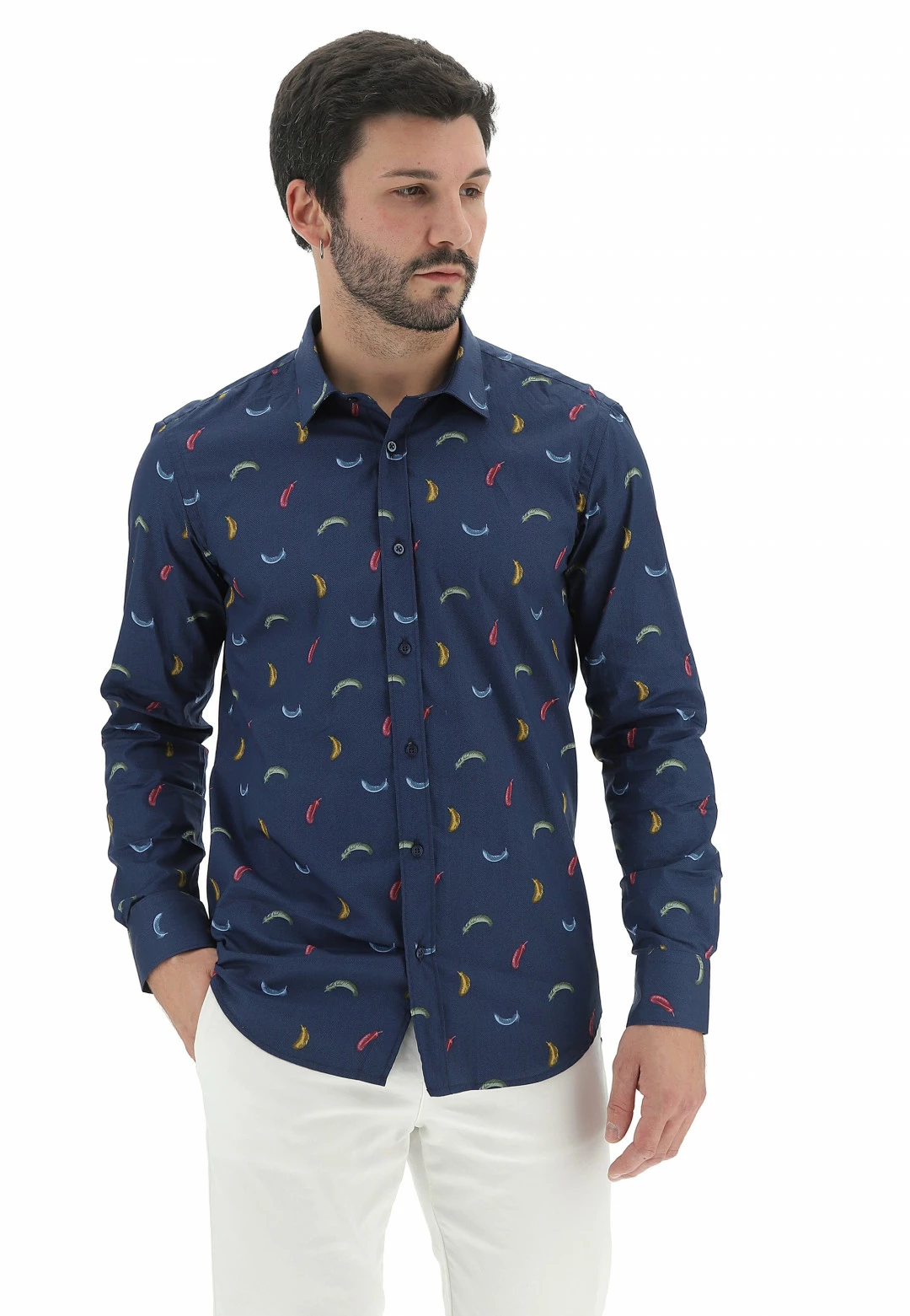 Camicia In Cotone Tupertu Con Fanstasia Piume Colorate 3 Camicia In Cotone Tupertu Con Fanstasia Piume Colorate