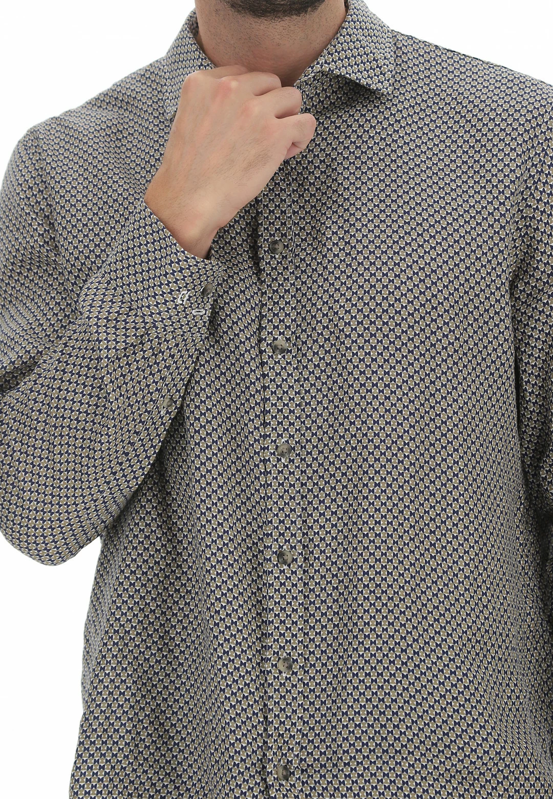 Camicia Uomo Olymp In Lino Con Fantasia All Over 7 Camicia Uomo Olymp In Lino Con Fantasia All Over - immagine 5