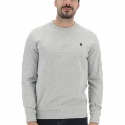 US Polo Felpa Girocollo U.s. Polo Assn. Uomo Basic Con Logo Piccolo Ricamato A Contrasto -Lacoste shop 888f35c8926fa0047bcd38fdc13262a8
