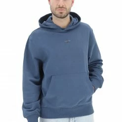 Felpa Uomo Calvin Klein Jeans J30j322535 Co Cappuccio E Logo Piccolo Centrale