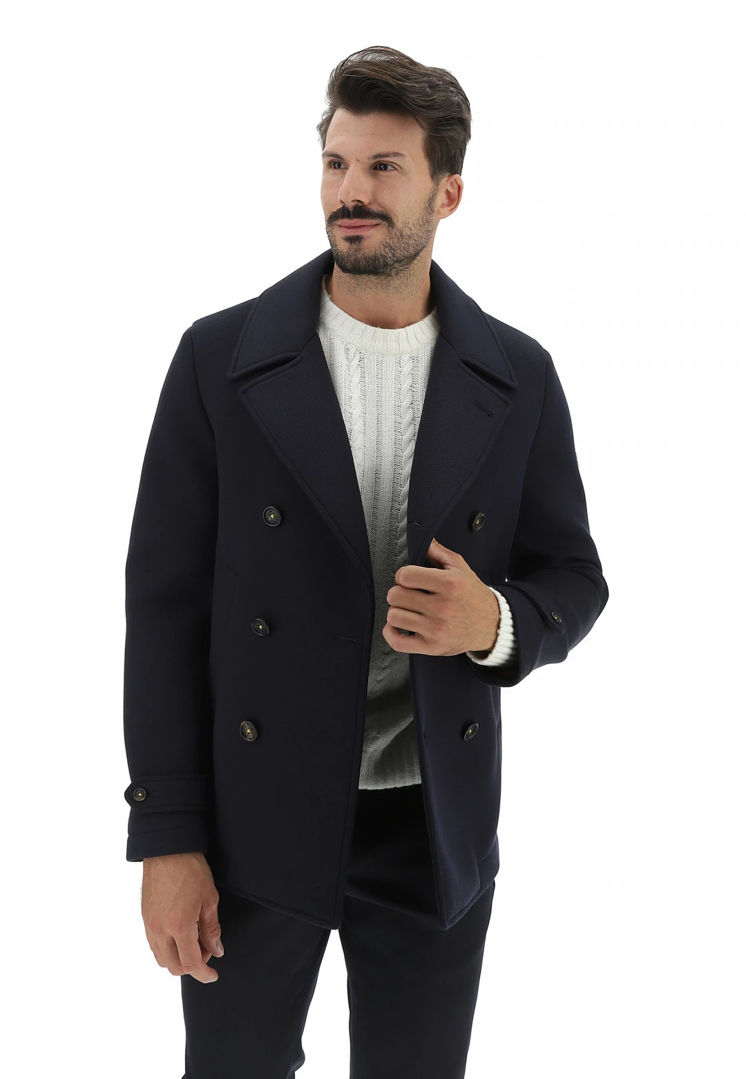 Giaccone Doppiopetto Manuel Ritz Con Lavorazione Picot Diagonale 3 Giaccone Doppiopetto Manuel Ritz Con Lavorazione Picot Diagonale
