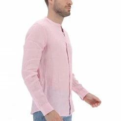 Camicia Coreana In Lino Tinta Unita Age Uomo -Lacoste shop 8f242a6f2a0d77e54cdb6aeb2f8803ff