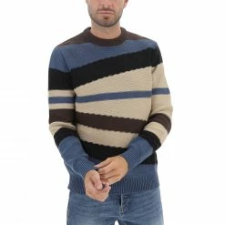 ONLY E SONS Maglioncino Girocollo Only&sons A Righe All Over Multicolor Uomo