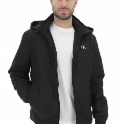 Calvin Klein Jeans Bomber Con Cappuccio Calvin Klein Jenas Uomo Full Zip Con Logo Piccolo Sul Petto