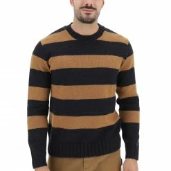 Esteban Martinez Girocollo Misto Lana Rigato Uomo