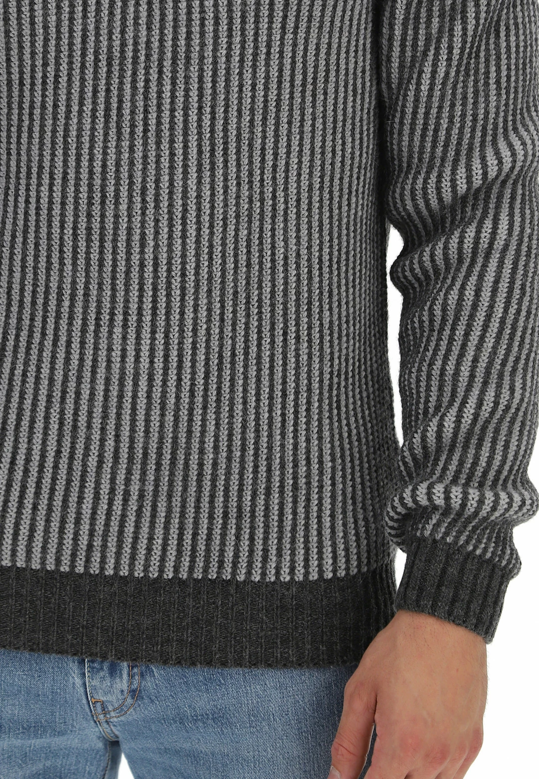 8.9 OTTOPUNTONOVE Maglione Girocollo In Costina Inglese Bicolor 8.9 Misto Lana 5 8.9 OTTOPUNTONOVE Maglione Girocollo In Costina Inglese Bicolor 8.9 Misto Lana - immagine 4