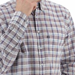 BLU SALINA Camicia Botton Down Con Quadro In Cotone/lino -Lacoste shop 95e135f6a520a165c5ef9ea552d23892