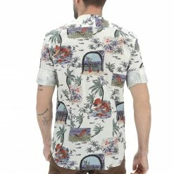 8.9 OTTOPUNTONOVE Camicia Con Scollo Alla Coreana 8.9 In Fantasia Mare All Over -Lacoste shop 9678531ac0a3b8270624c3f954b34807