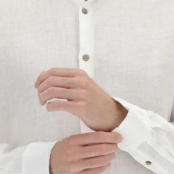 YES.ZEE Camicia 100% Lino Yes Zee Uomo Tinta Unita -Lacoste shop 98434bd4cf0df5a7a67f8cdfc021dc55