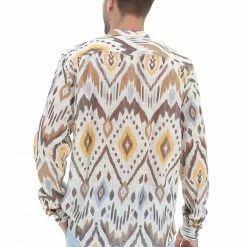 Over-D Camicia Leggera Con Collo Alla Coerana Over/d Fantasia All Over -Lacoste shop 9dc5b4530b4cc629b3b46312032069f2