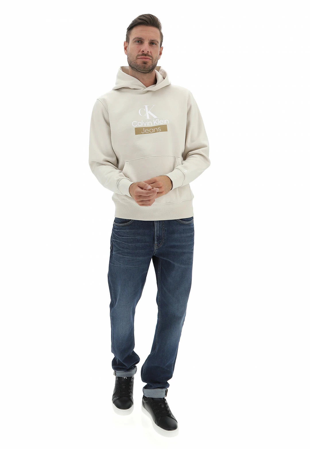 Felpa Con Cappuccio Calvin Klein Jeans Uomo Con Scritta Logo Frontale 6 Felpa Con Cappuccio Calvin Klein Jeans Uomo Con Scritta Logo Frontale - immagine 4