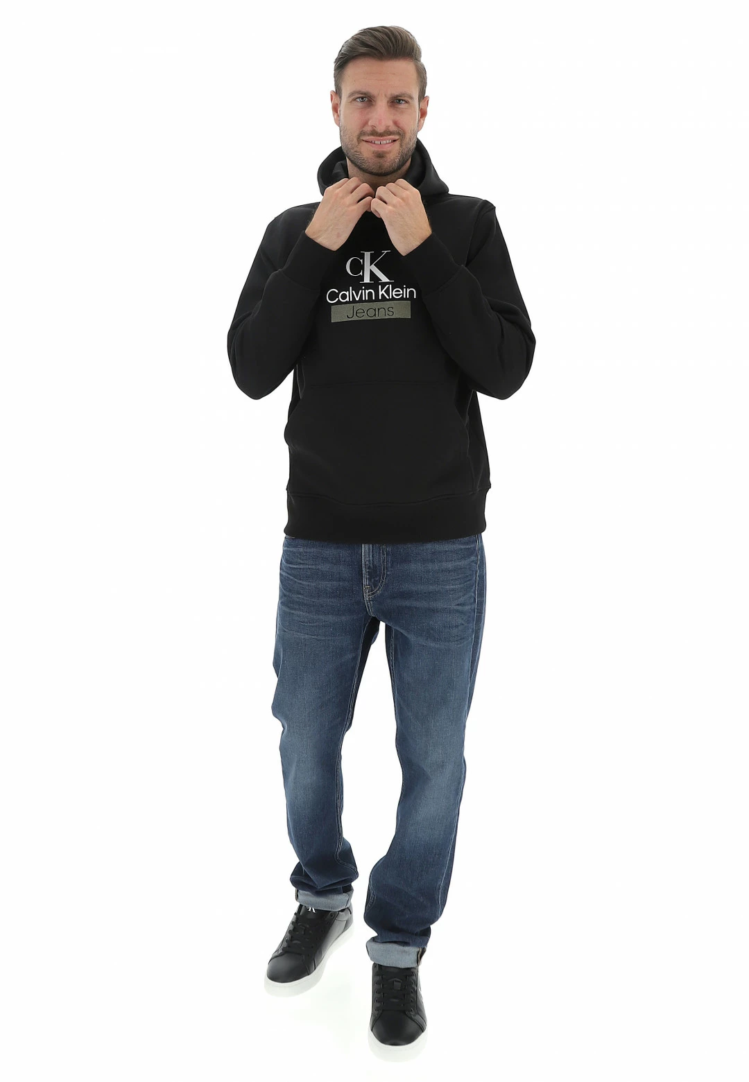 Felpa Con Cappuccio Calvin Klein Jeans Uomo Con Scritta Logo Frontale 11 Felpa Con Cappuccio Calvin Klein Jeans Uomo Con Scritta Logo Frontale - immagine 9