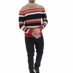 Maglioncino Girocollo Uomo Tupertu In Cotone A Righe Multicolor -Lacoste shop a6515afde55286ea1ccbd359e266cda0