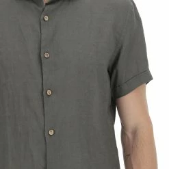 YES.ZEE Camicia In Lino Manica Corta Yes Zee Uomo -Lacoste shop a76f324c5cd8320f186c62a9ab2d123f