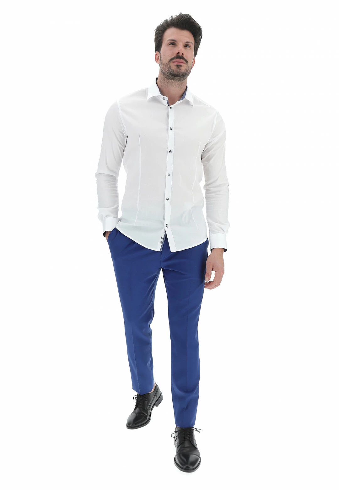 EKS Camicia Tinta Unita Stretch Toppe A Contrasto èks 7 EKS Camicia Tinta Unita Stretch Toppe A Contrasto èks - immagine 5