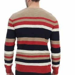 Maglioncino Girocollo Uomo Tupertu In Cotone A Righe Multicolor -Lacoste shop a7f64f8f1b6089b1ed73e264622181e0