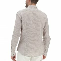 YES.ZEE Camicia Yes Zee Uomo Rigata In Misto Lino E Cotone -Lacoste shop aa349def2e4a3ce5d71400d74c058f9f
