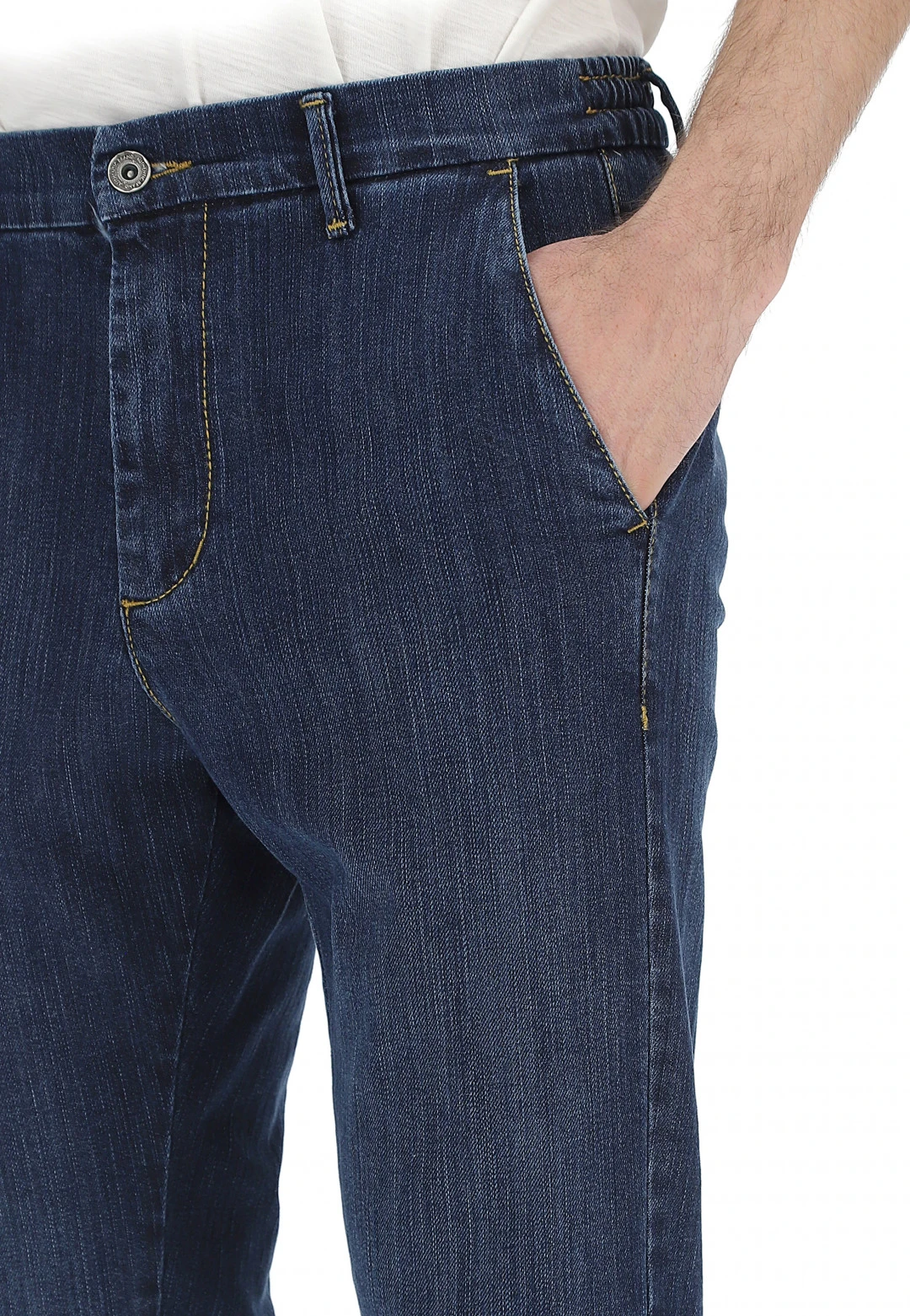 Pantalone Chino In Denim Con Elastico Sul Retro Eks 8 Pantalone Chino In Denim Con Elastico Sul Retro Eks - immagine 6