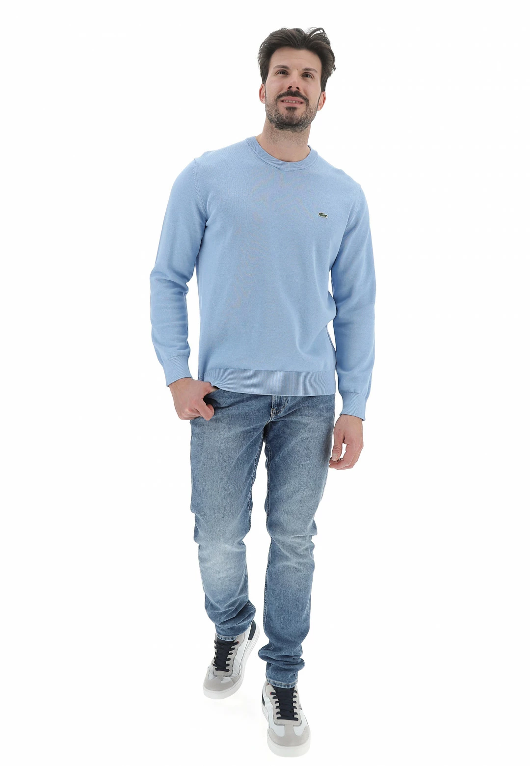 Maglioncino Girocollo Lacoste Uomo Tinta Unita Con Logo A Contrasto Sul Petto 20 Maglioncino Girocollo Lacoste Uomo Tinta Unita Con Logo A Contrasto Sul Petto - immagine 19