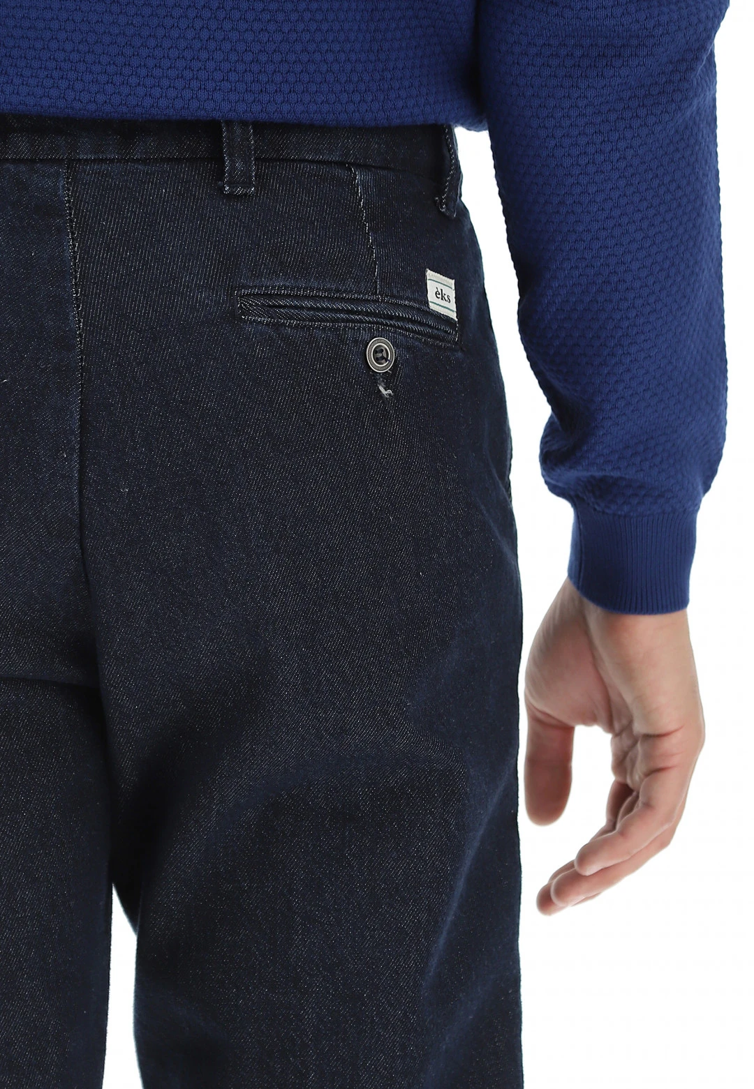 EKS Pantalone Denim Stretch Taglio Chino èks 6 EKS Pantalone Denim Stretch Taglio Chino èks - immagine 4