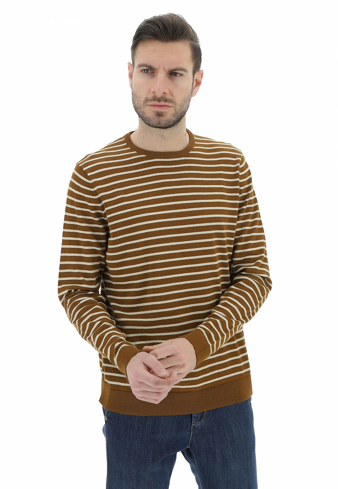 ONLY E SONS Maglioncino Girocollo Rigato In Cotone Only&sons Uomo 8 ONLY E SONS Maglioncino Girocollo Rigato In Cotone Only&sons Uomo - immagine 6