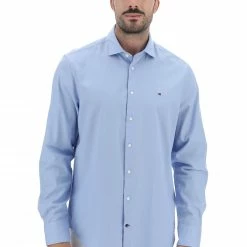 Camicia Uomo Tommy Hilfiger Slim Fit Con Logo Piccolo Ricamato -Lacoste shop b6e1adb9c9121b41a6082bafa005a287