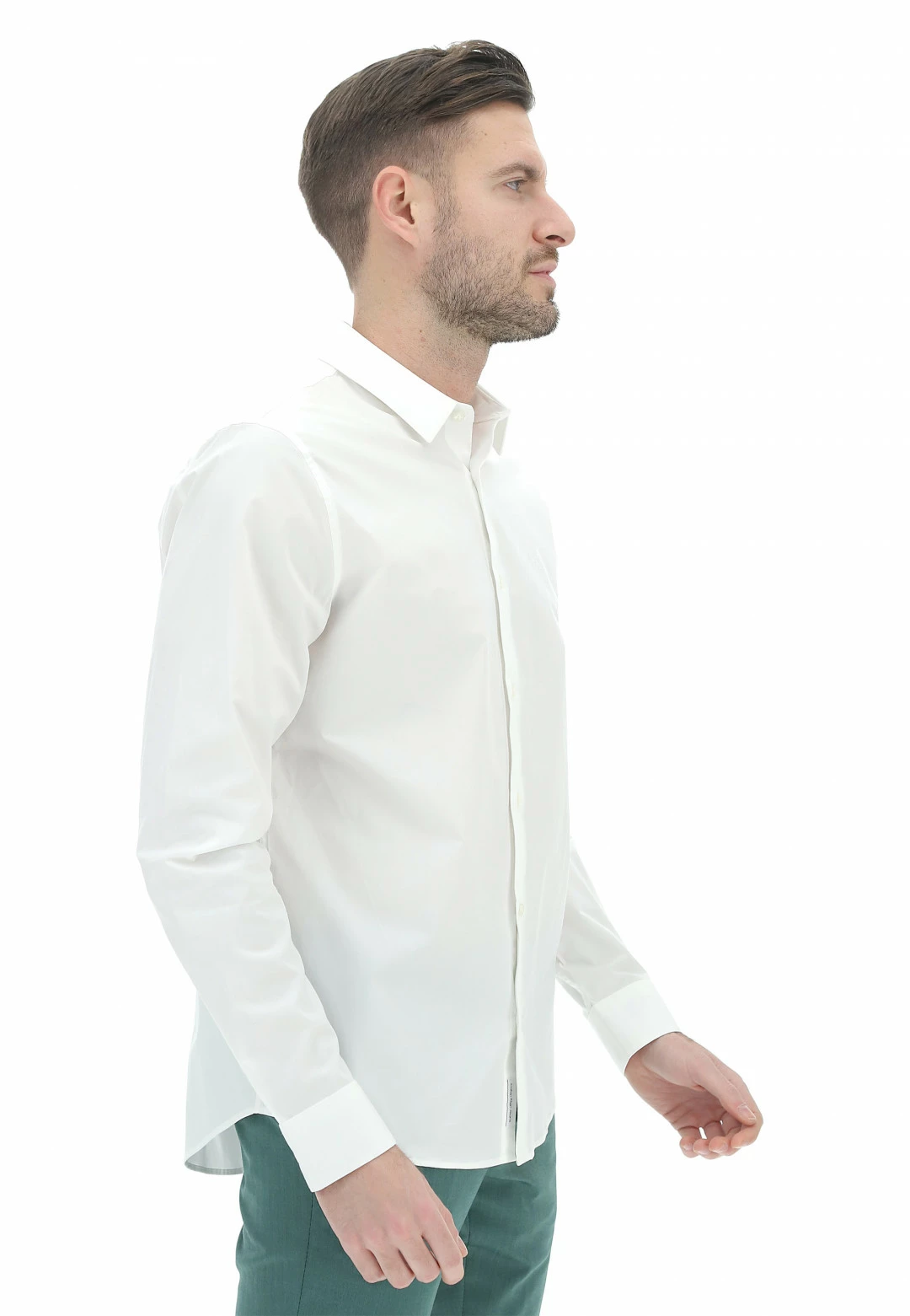 Camicia Classica Calvin Klein Jeans In Cotone Stretch Con Logo Tono Su Tono 4 Camicia Classica Calvin Klein Jeans In Cotone Stretch Con Logo Tono Su Tono - immagine 2