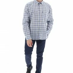 BLU SALINA Camicia Botton Down Con Quadro In Cotone/lino -Lacoste shop b967f54f665cddd10be8a8323c09b65c