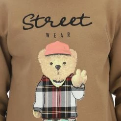 8.9 OTTOPUNTONOVE Felpa 8.9 Girocollo Felpata Made In Italy Con Scritta Ricamata E Stampa Orsetto Frontale -Lacoste shop bbf5c0e644bd4fb1ede15e7e0922c473