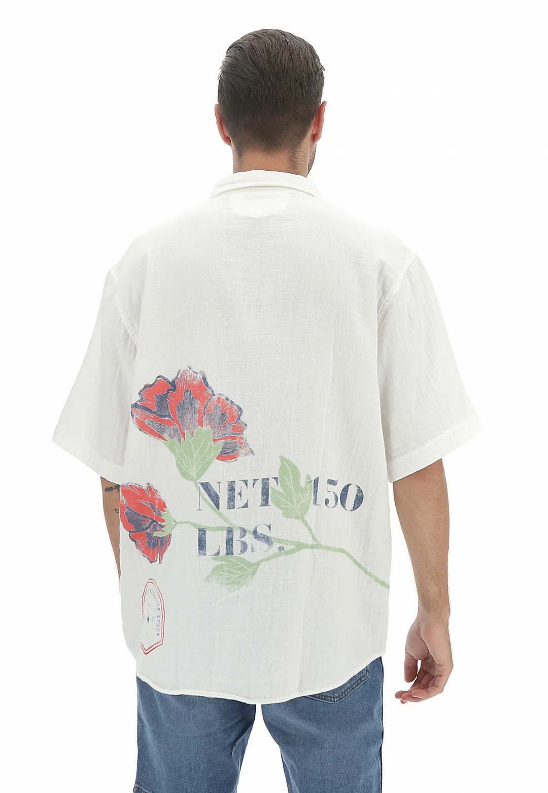 Camicia Maxi Catch Uomo Effetto Lino Con Scritte Sfumate Fronte E Retro 5 Camicia Maxi Catch Uomo Effetto Lino Con Scritte Sfumate Fronte E Retro - immagine 3