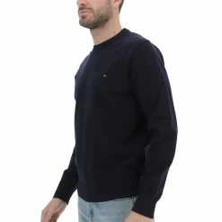 Maglioncino Girocollo Tommy Hilfiger Uomo Tinta Unita Con Logo Piccolo Ricamato -Lacoste shop bfd83231869ab069d87bef20f6d1da2f