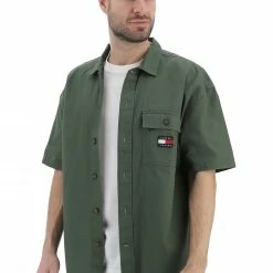 Tommy Hilfiger Jeans Camicia A Maniche Corte Tommy Jeans Overshirt Fit Con Logo