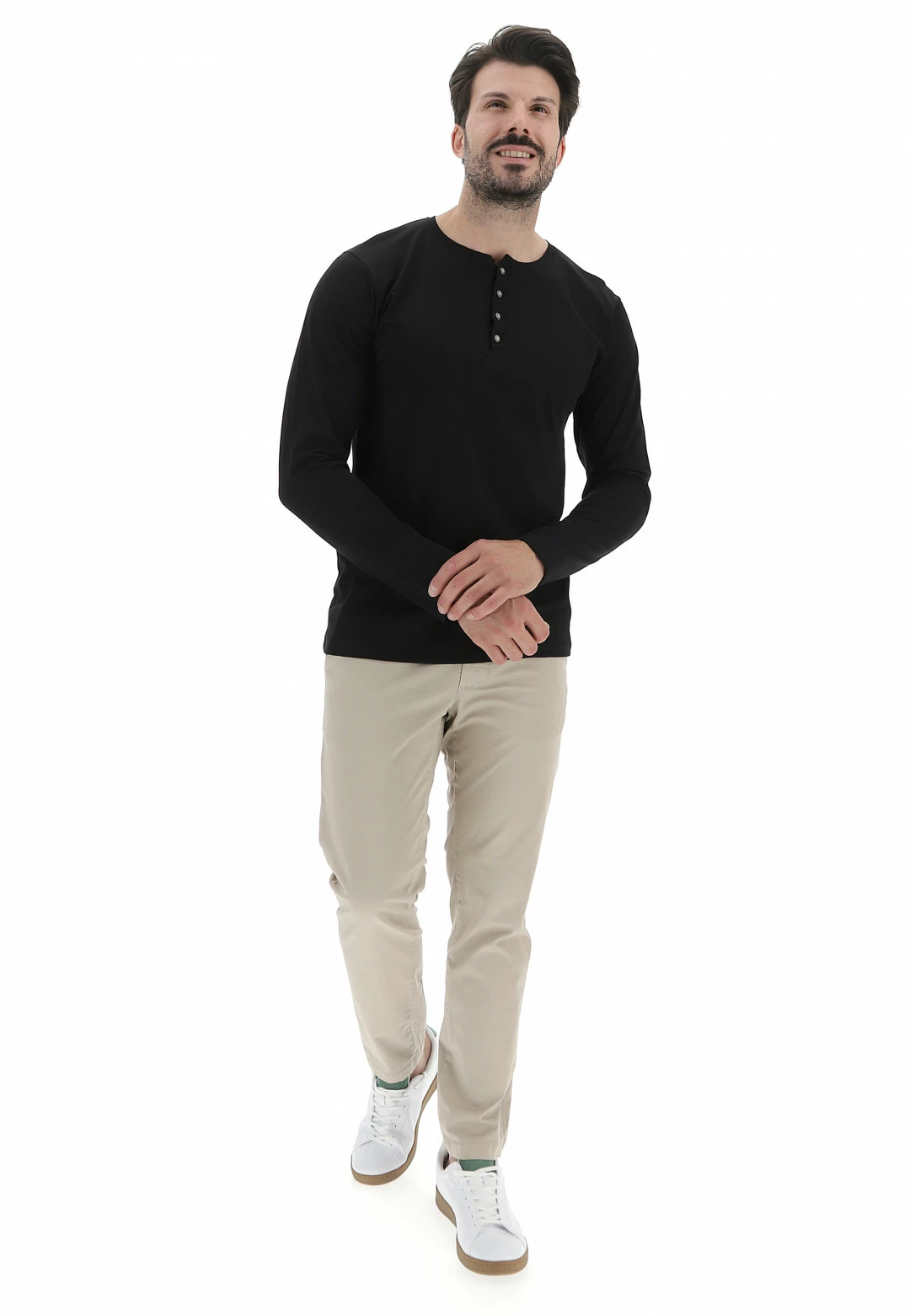 EKS Maglia Manica Lunga èks In Cotone Con Chiusura A Serafino Uomo 7 EKS Maglia Manica Lunga èks In Cotone Con Chiusura A Serafino Uomo - immagine 5