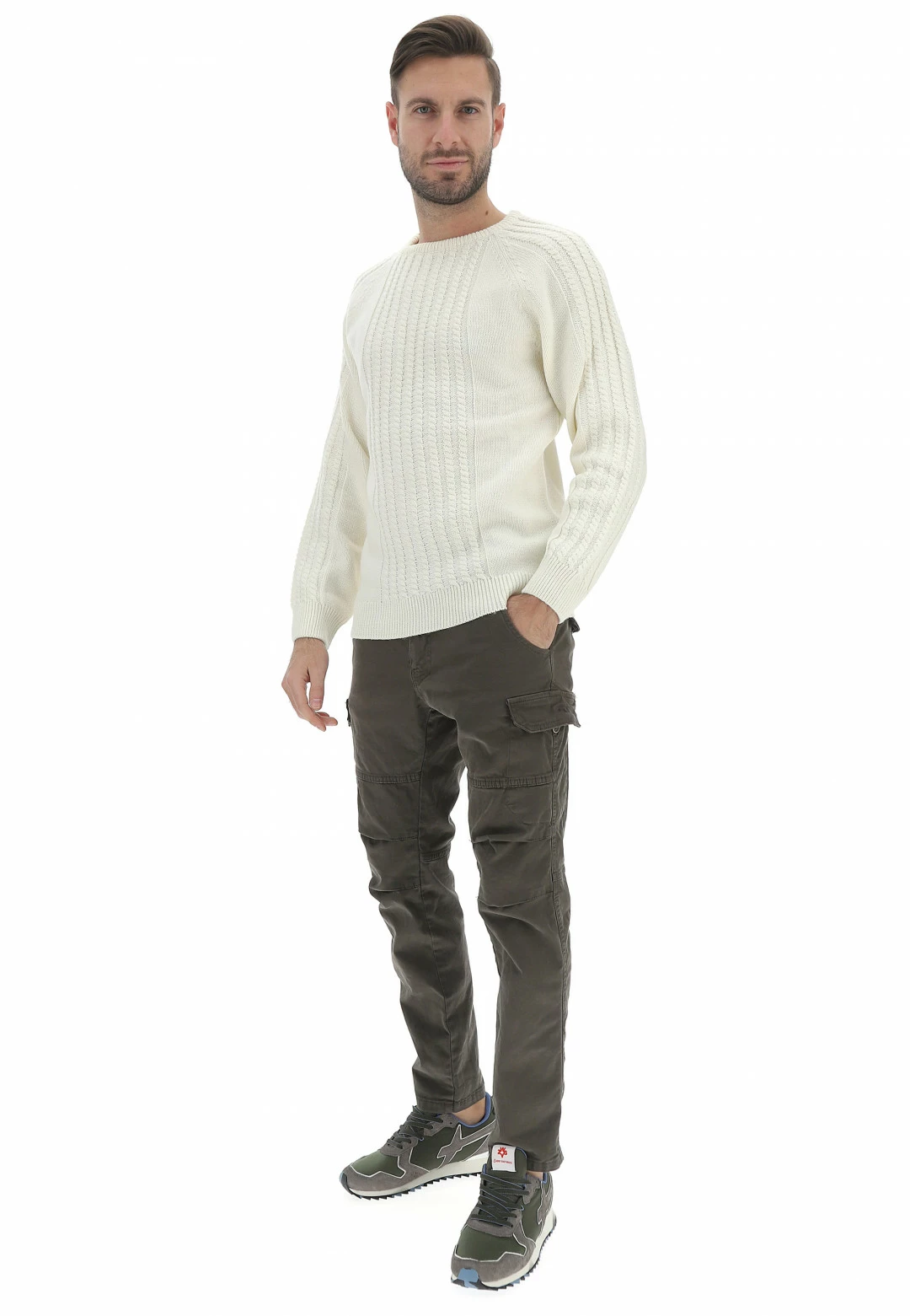 Smiling London Maglione Aff In Girocollo Con Lavorazione A Treccia Uomo 7 Smiling London Maglione Aff In Girocollo Con Lavorazione A Treccia Uomo - immagine 5