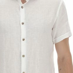 YES.ZEE Camicia In Lino Manica Corta Yes Zee Uomo -Lacoste shop c2d6b826380cf77741118bf163bfd309
