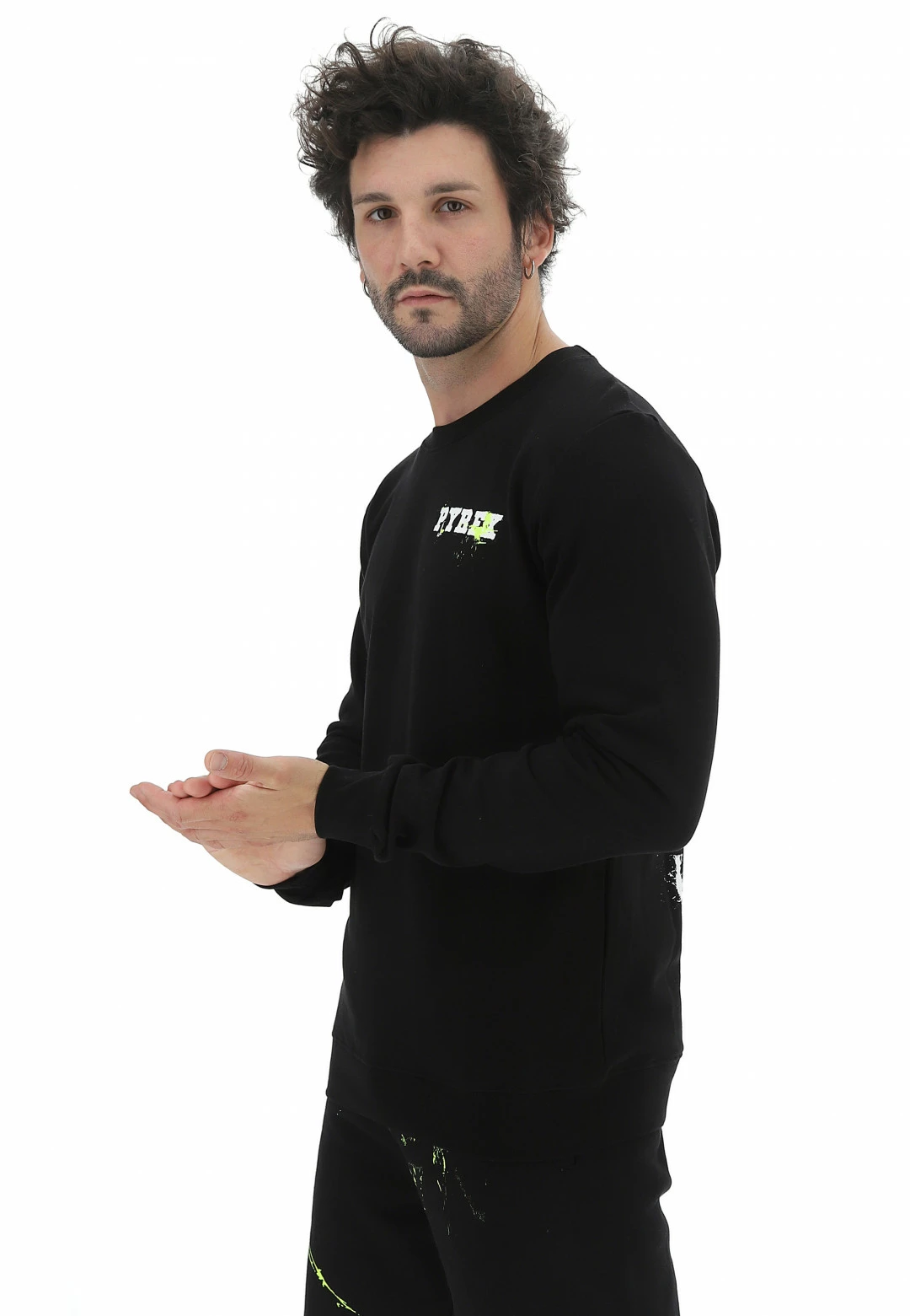 Felpa Girocollo Pyrex Uomo Made In Italy Con Scritta Logo Spruzzata 4 Felpa Girocollo Pyrex Uomo Made In Italy Con Scritta Logo Spruzzata - immagine 2