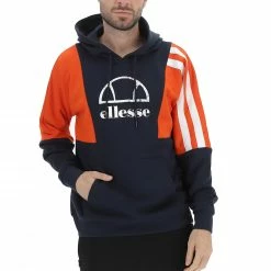 Felpa Con Cappuccio Ellesse Uomo Bicolor Con Logo Frontale