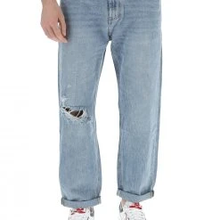 8.9 OTTOPUNTONOVE Jeans Cropped 8.9 Uomo Con Rottura Loose Fit