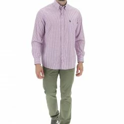 Camicia Rotte Mediterranee Uomo Rigata A Contrasto Con Logo Ricamato -Lacoste shop c960f311e73277a1f13c244c5aec7d25