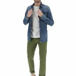 GAS Jeans Camicia In Denim Gas Uomo Con Bottoni A Pressione -Lacoste shop ca54d3a77e648f664105239351d094fb