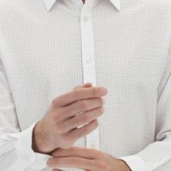 Camicia Age Uomo Tinta Unita In Cotone Con Tramatura Ruvida -Lacoste shop cbc324fb0fbaacd146df2aa759bbe012