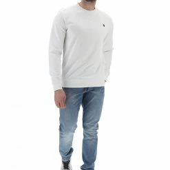 US Polo Felpa Girocollo U.s. Polo Assn. Uomo Basic Con Logo Piccolo Ricamato A Contrasto -Lacoste shop d1197257da2c3d280de047613e42b0fa