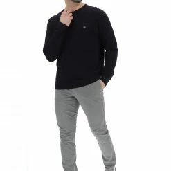 Pullover Girocollo Uomo Fynch-hatton Con Logo Ricamato Regular Fit -Lacoste shop d2cb1ab5c3a603fa5b9c5cd7becbeebf