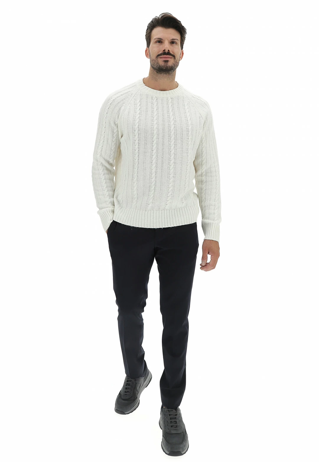 Maglione Girocollo Manuel Ritz Con Lavorazione A Treccia Made In Italy 3 Maglione Girocollo Manuel Ritz Con Lavorazione A Treccia Made In Italy