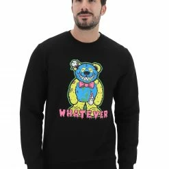Felpa Girocollo Whatever Con Stampa Frontale Orsetto